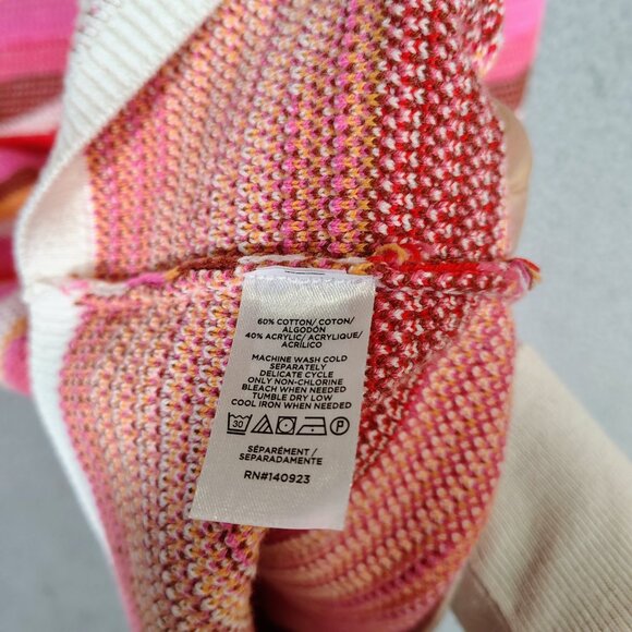Loft Maxi Sweater Dress Women M Pink Multi Striped Knit Halter Neck Boho NWT - Picture 4 of 9